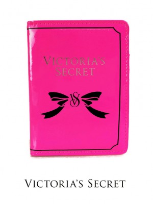 VCHB-200*VICTORIA'S SECRET BOW PASSPORT CASE (DEEP PINK)